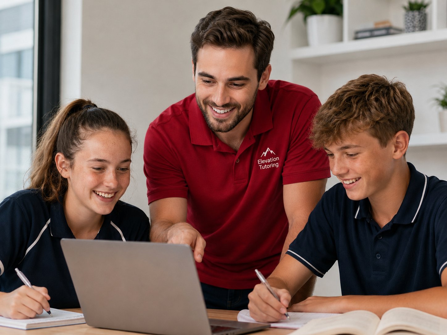Students studying together in a small group